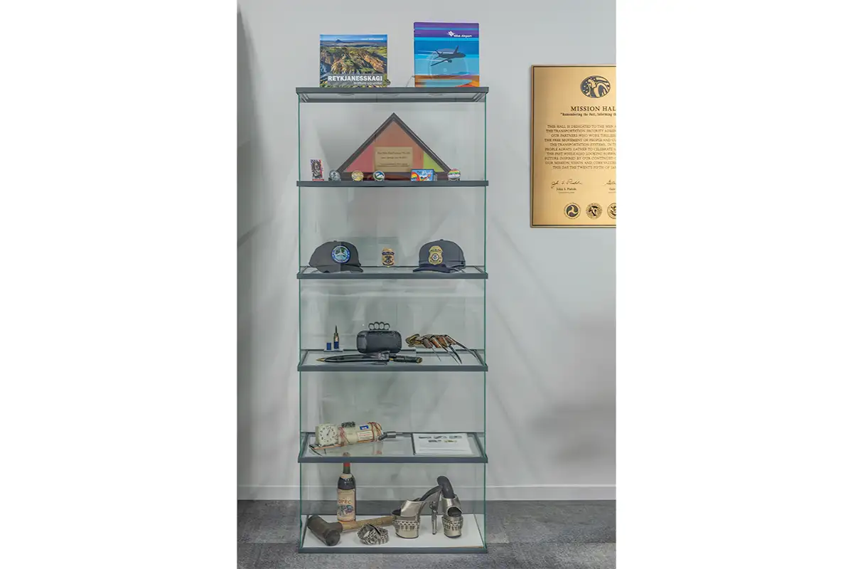 Display case at TSA museum