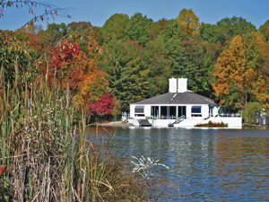 The Hering home situated on Lake Thoreau affords the family a sense of peace and privacy.