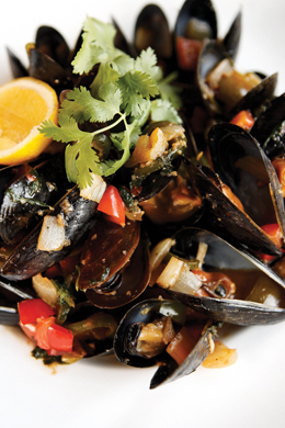 Sea Pearl’s jalapeno-soy mussels snap to with spicy-sweet heat. 