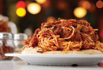 Generous George’s: Spaghetti & Meatball Pie 