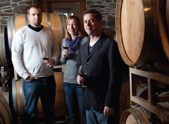 Brian Jenkins, Stacey Sheetz and Jeremy Harvey, the people behind the “Get Lost in Loudoun” Series at Sunset Hills Vineyard, location of Episode 4. 