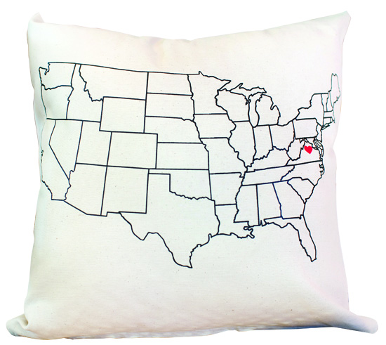 I Love Virginia Throw pillow from covetarlington.com.