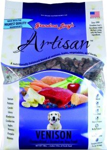 Grandma's Lucy's Artisan Venison dog food.