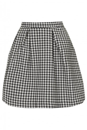 Gingham Box Pleat Mini Skirt, $70; photo courtesy of topshop.com