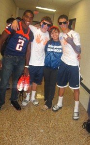Carter with classmates at Briar Woods. Photo courtesy of Alex Carter.