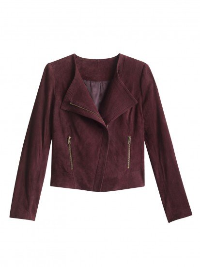 Suede Cropped Jacket, $348. Photo courtesy of Ann Taylor.