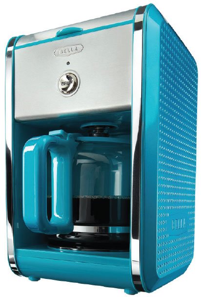 Bella Dots Collection 12-Cup Programmable Coffee Maker in Teal  In most kitchens, a coffeemaker is a must. Make yours an attractive piece that pulls your design together rather than just another appliance. $43.99; bestbuy.com