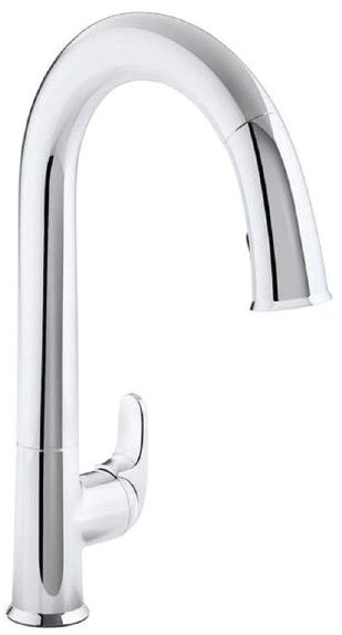 Sensate AC-Powered Touchless Kitchen Faucet in Polished Chrome with DockNetik and Sweep Spray  The touchless kitchen faucet is the holy grail of hands-free appliances. Keep your hands and fixtures clean when you’re working at the center of any kitchen. $516.38; homedepot.com