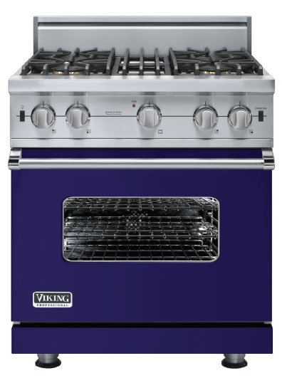 Viking Professional Custom Series Gas Range in Cobalt Blue  Nowadays, a cooking range doesn’t just need to be functional—it also needs to be stylish. This cool cobalt blue oven and stovetop is the perfect mixture of both. $5,629; ajmadison.com