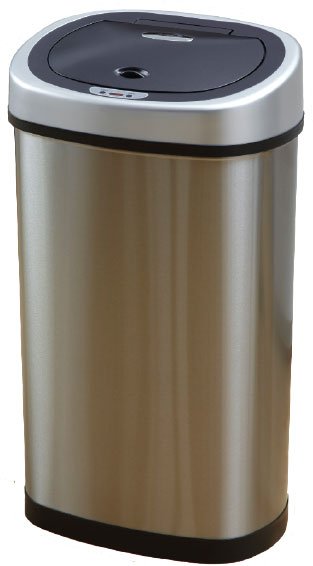 Nine Stars Motion Sensor Slim Touchless 13-Gallon Trash Can in Stainless Steel  When you approach, the trash can will already be open and ready for you, but when you’re not there, this machine will make sure that trash-stink stays inside the can. $62.84; walmart.com