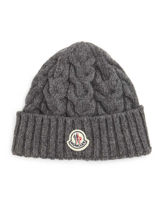 Moncler Cashmere Cable-Knit Hat, $190. Available at Neiman Marcus.