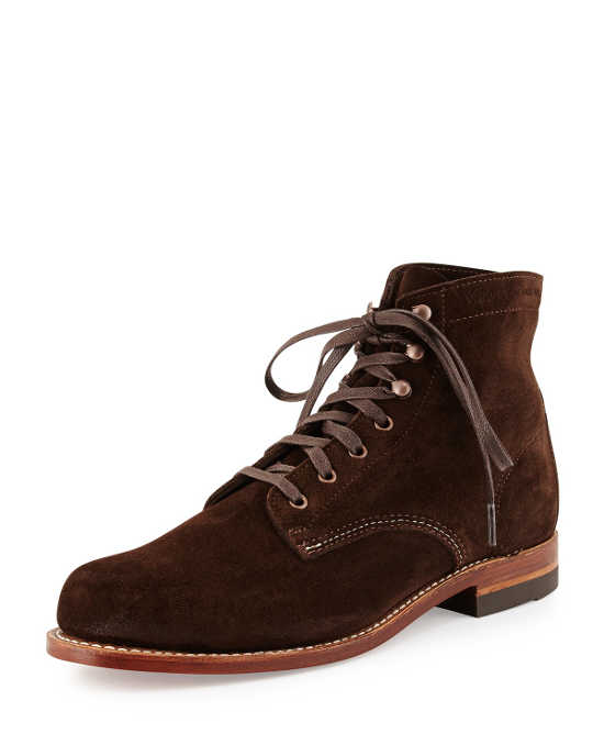 Wolverine 1000 Mile Suede Boot in Brown, $350. Available at Neiman Marcus.
