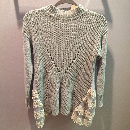 Lace Sweater, $74.50; photo courtesy of Angela Bobo