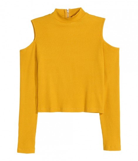 Ribbed Open-Shoulder Top, $17.99; photo courtesy of hm.com