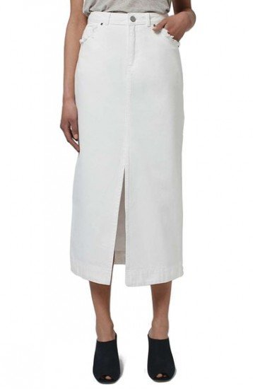 Topshop Boutique Denim Midi Skirt, $95; photo courtesy of nordstrom.com