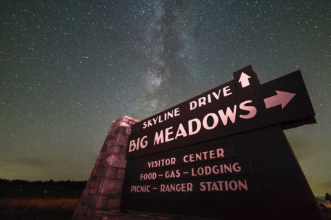 night sky at skyline drive