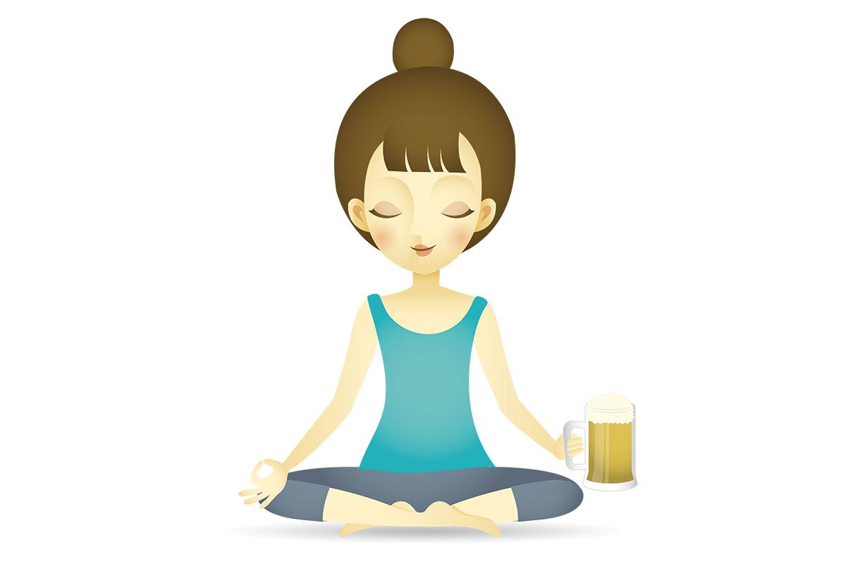 yoga with beer