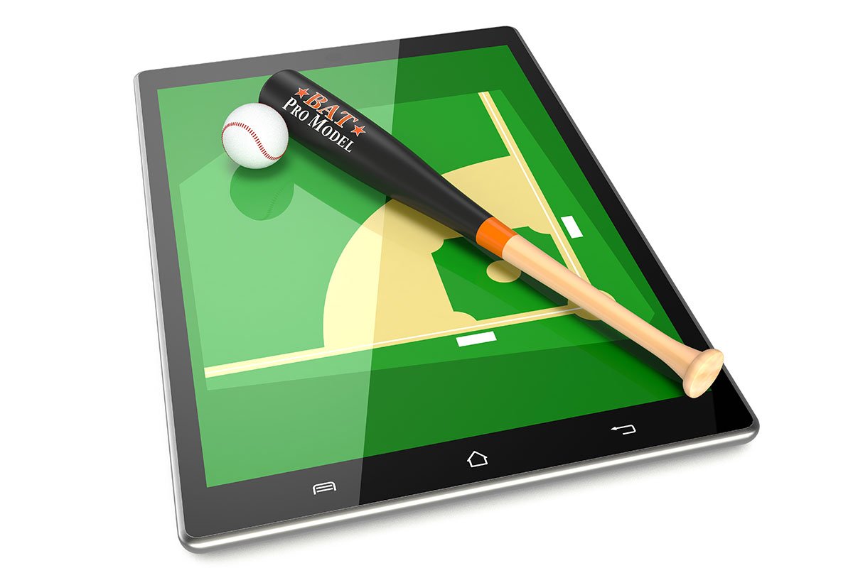 baseball game on tablet