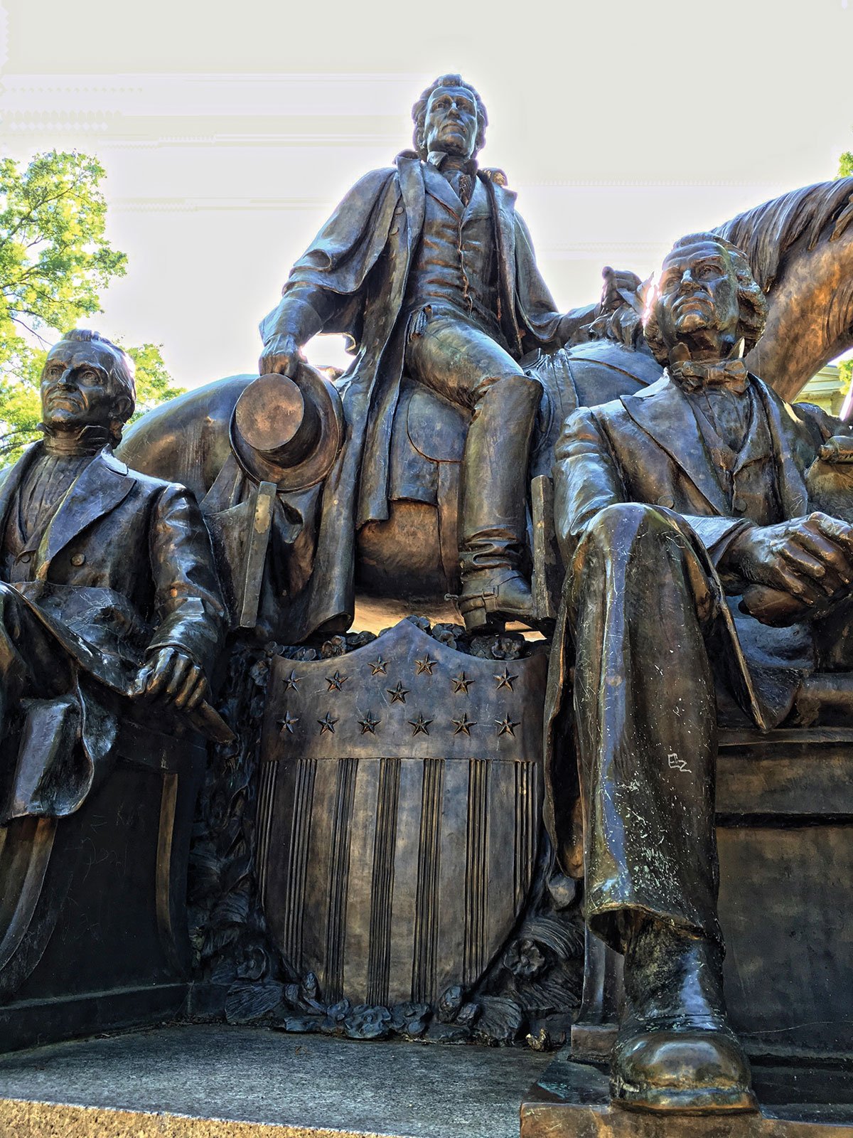 North Carolina's Three Presidents Monument in Raleigh's Historic Capitol Square