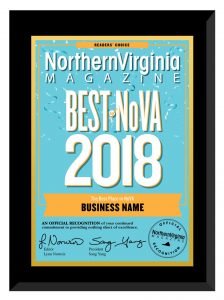 Best of NoVa 2018 plaque