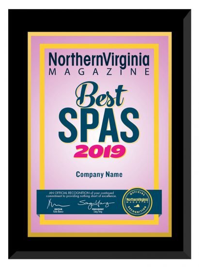 2019 Best spa plaque