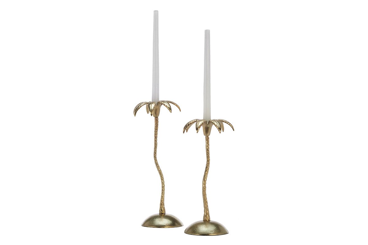 palm candle holders