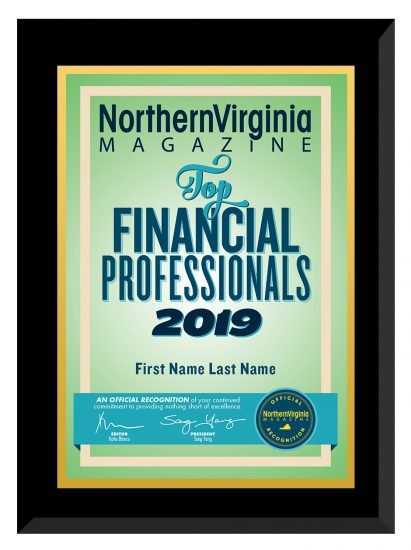 2019 Top Financial Professionals Plaque