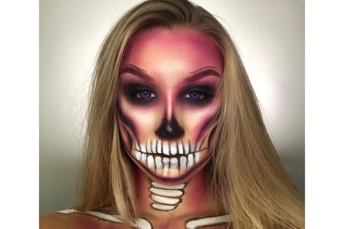syd marie with skeleton makeup