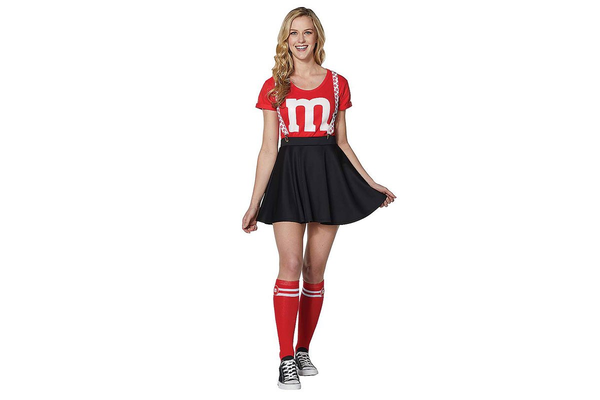 m&m suspenders and t-shirt with skirt