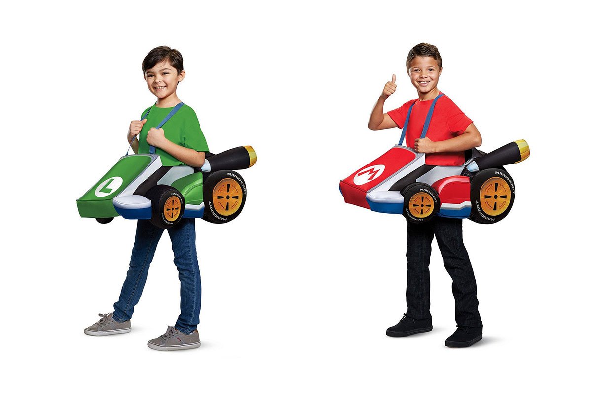 mario and luigi costumes with little boys