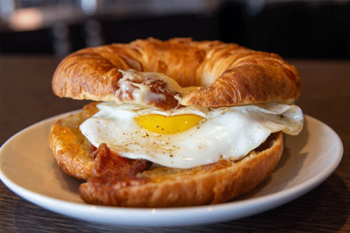 PJ&B breakfast sandwich // Courtesy of Brew Birds Cafe