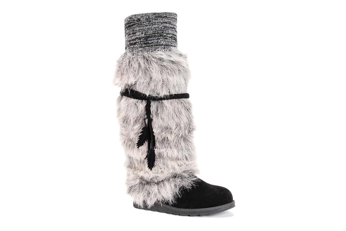 muk luks leela faux fur women's knee high winter boots