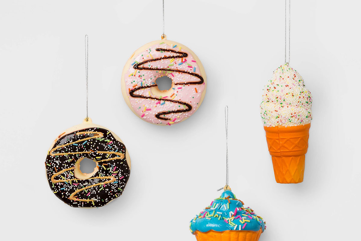 donut and ice cream foam ornaments
