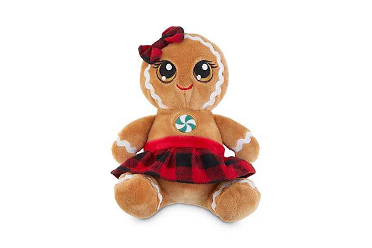 gingerbread plush dog toy