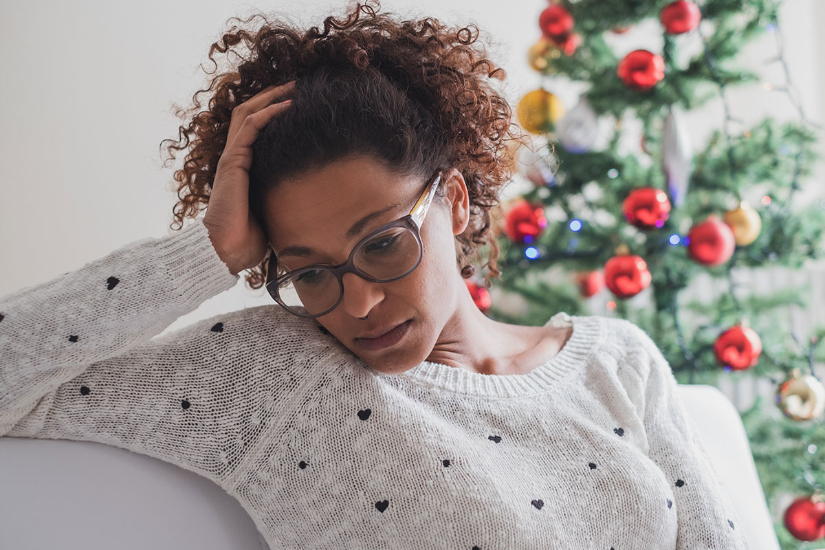 Woman stressed over holidays