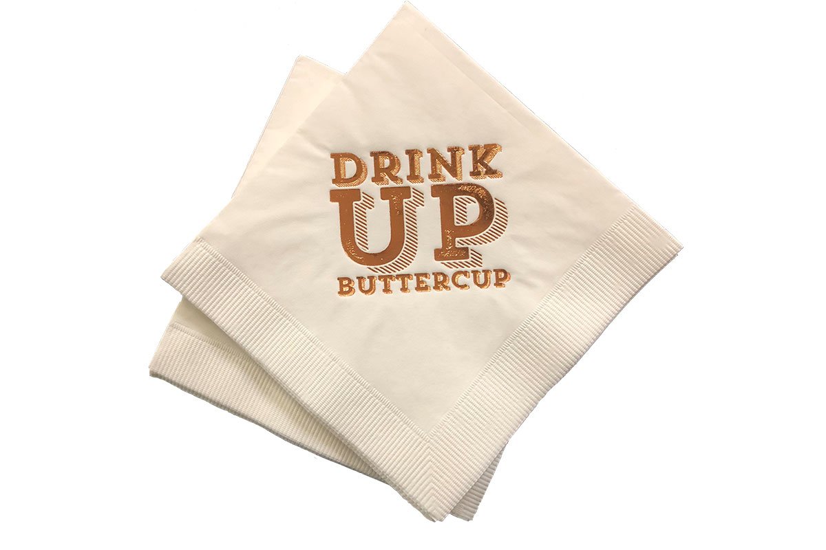 drink up buttercup napkins