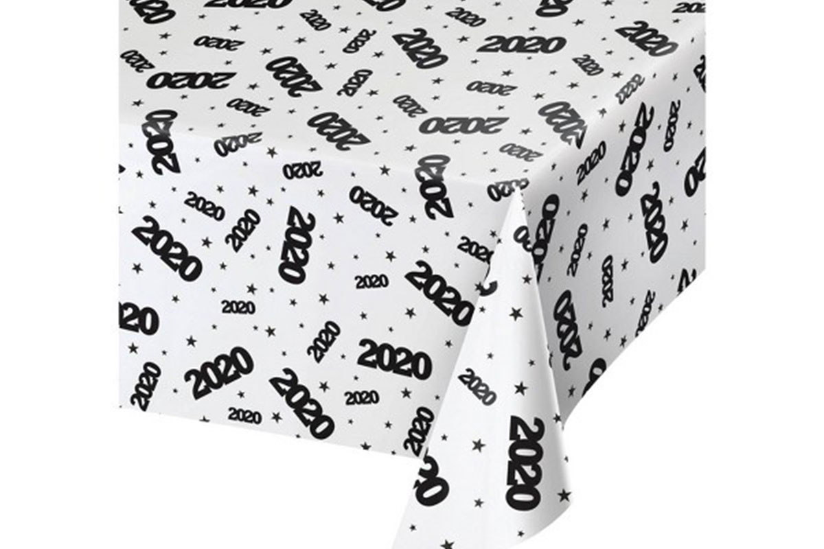 white 2020 tablecloth