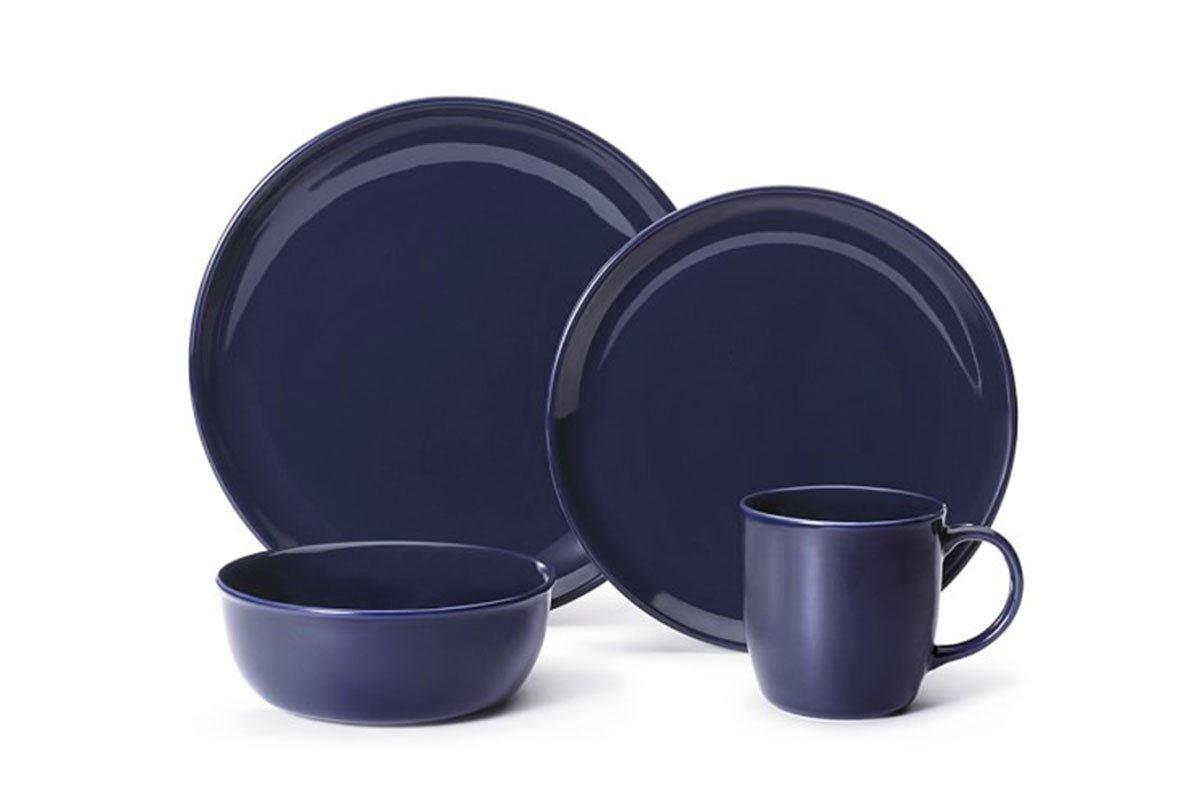 navy blue plateware