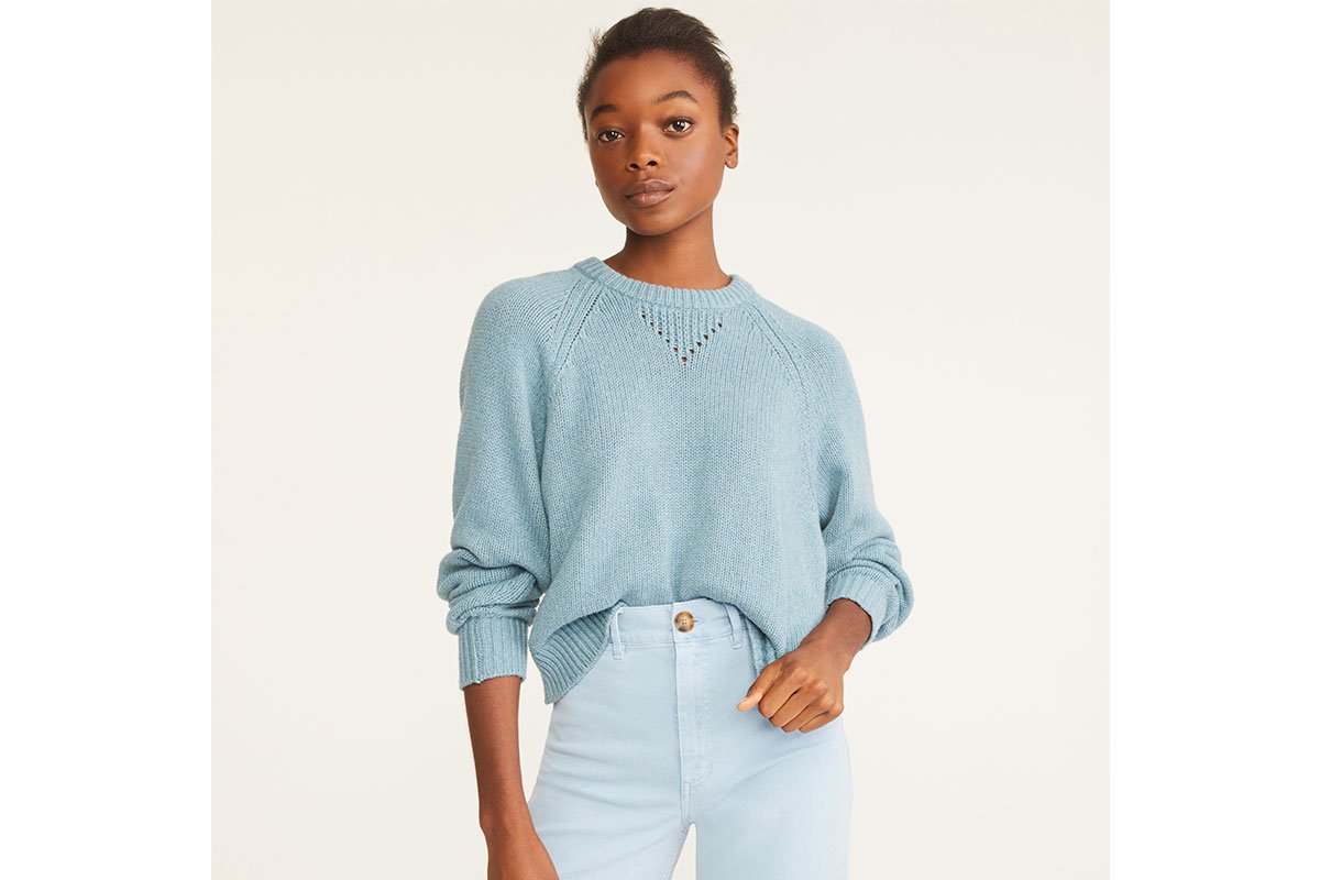 lou and gray sweater in blue