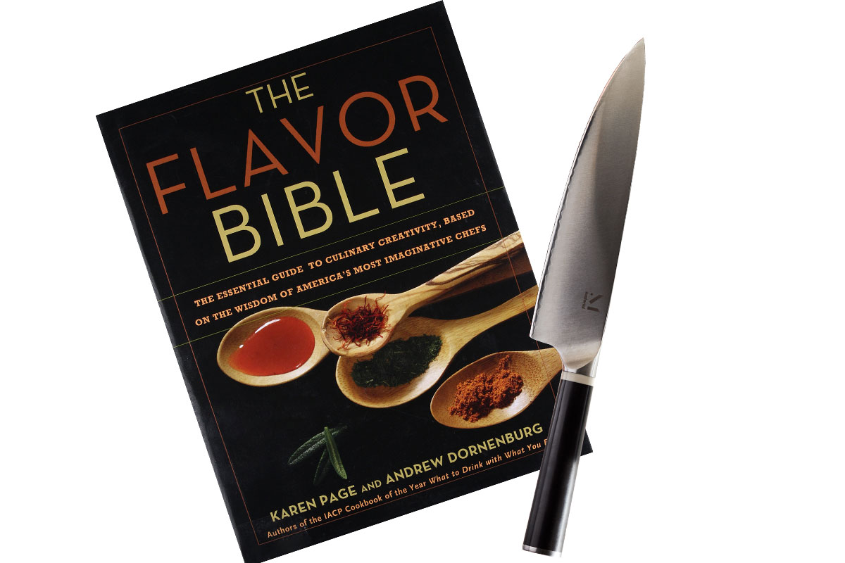 cook book and knife