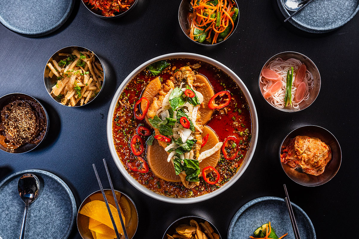 korean food on table