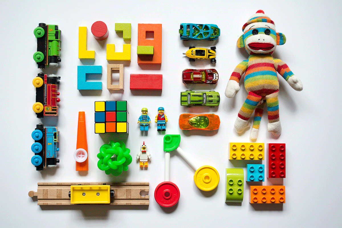 assortment of children's learning toys