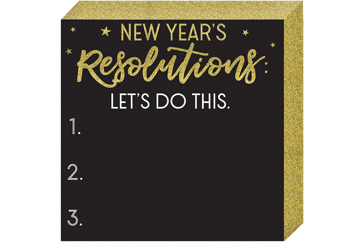 new year's resolution chalk board