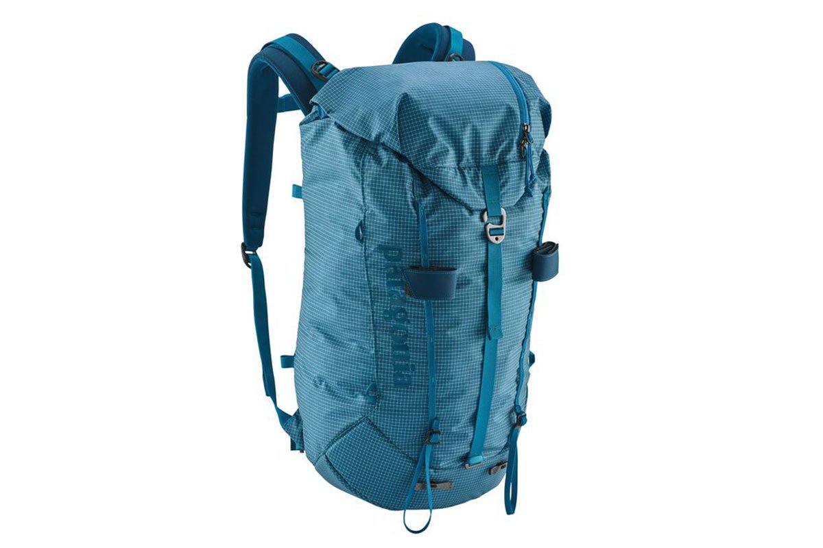 blue patagonia hiking bag