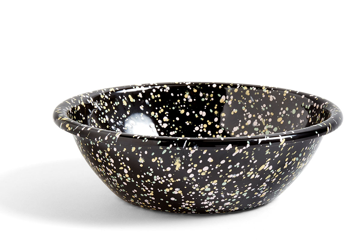 speckled black bowl