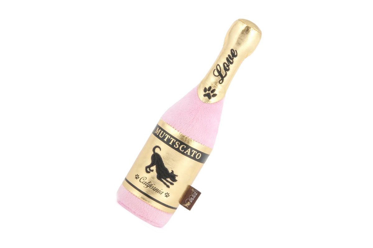 pink stuffed bottle for dogs