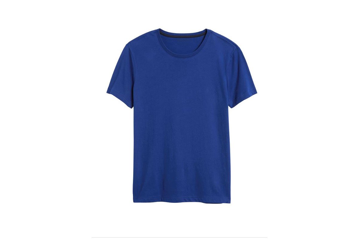 classic blue t shirt on white background
