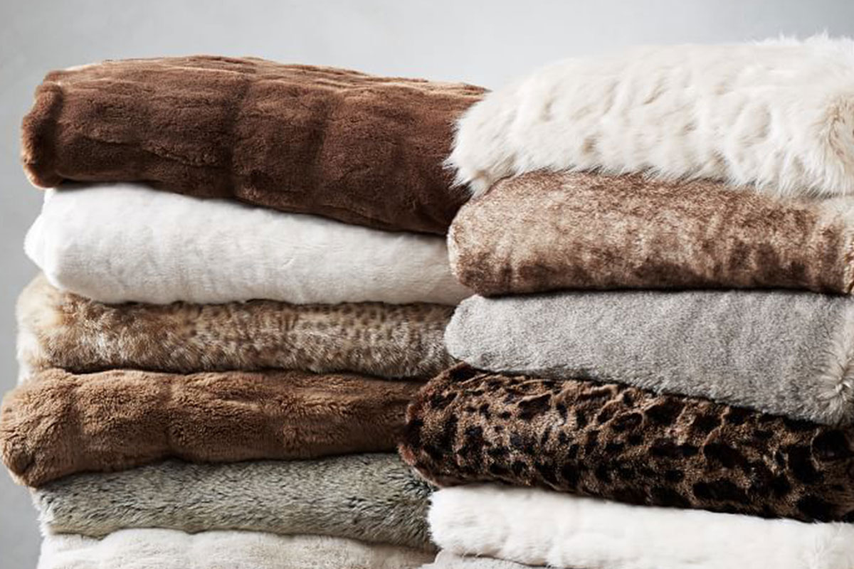 furry blankets stacked