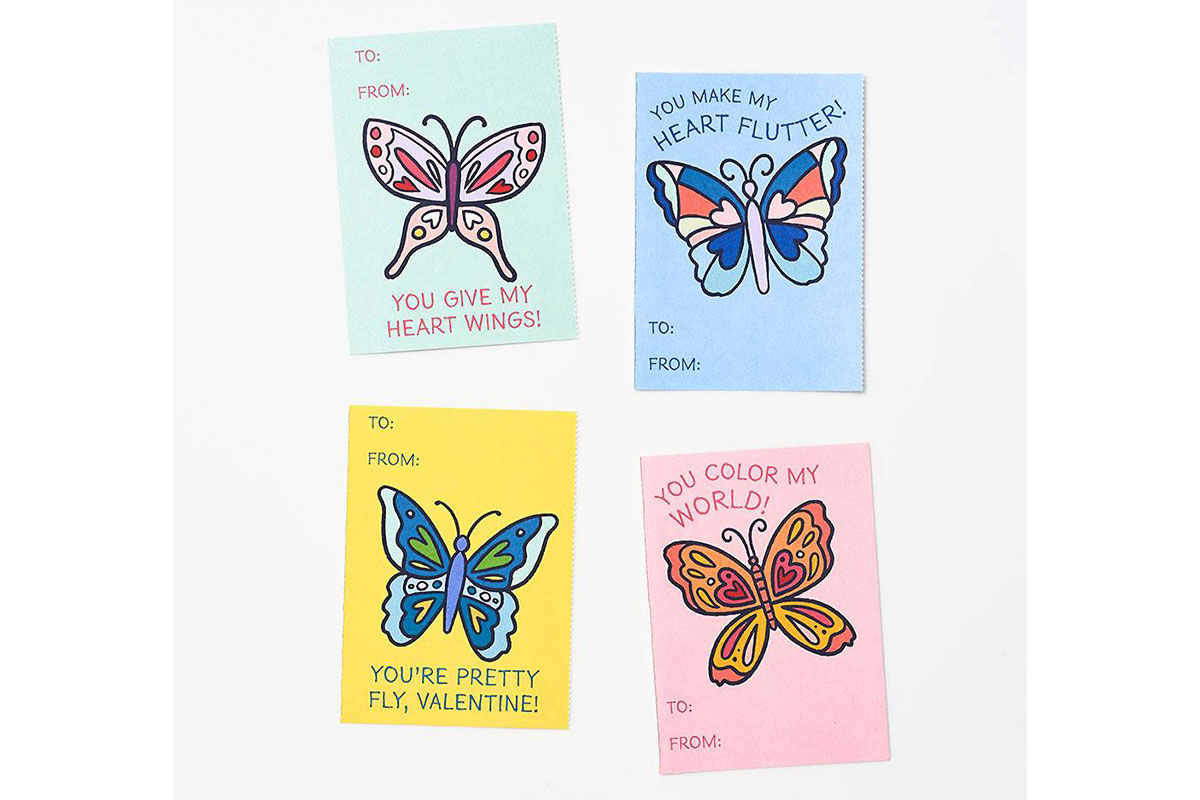 colorful butterfly cards for valentine's day