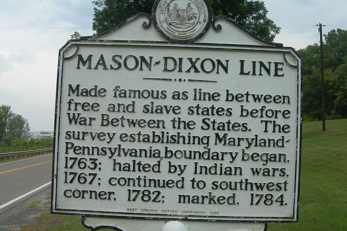 mason-dixon line sign